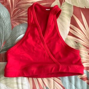 Red Lululemon sports Bra